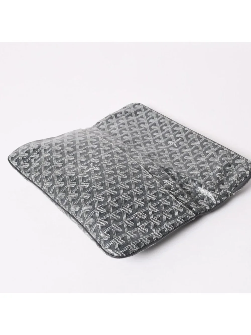 Goyard Folding Clutch Saint Marie MM Herringbone Pattern Gray